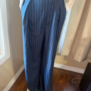 Elegant Navy Pinstripe Women’s Dress Pants